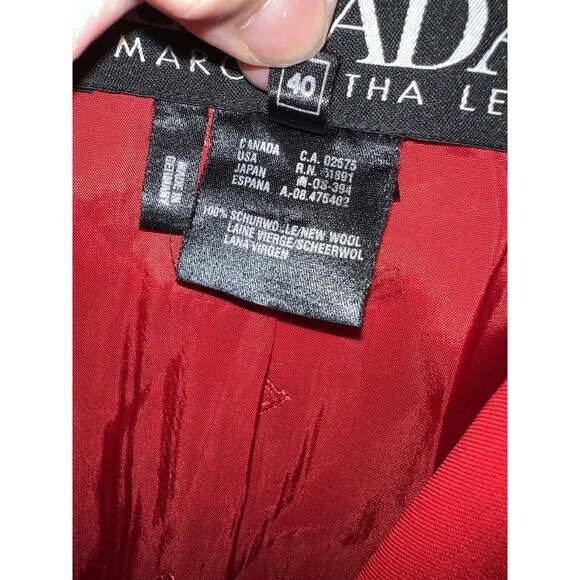 Escada Margaretha Ley Blazer Germany 40 Womens Sz US 10 Wool Red Jacket Vintage - Picture 4 of 10